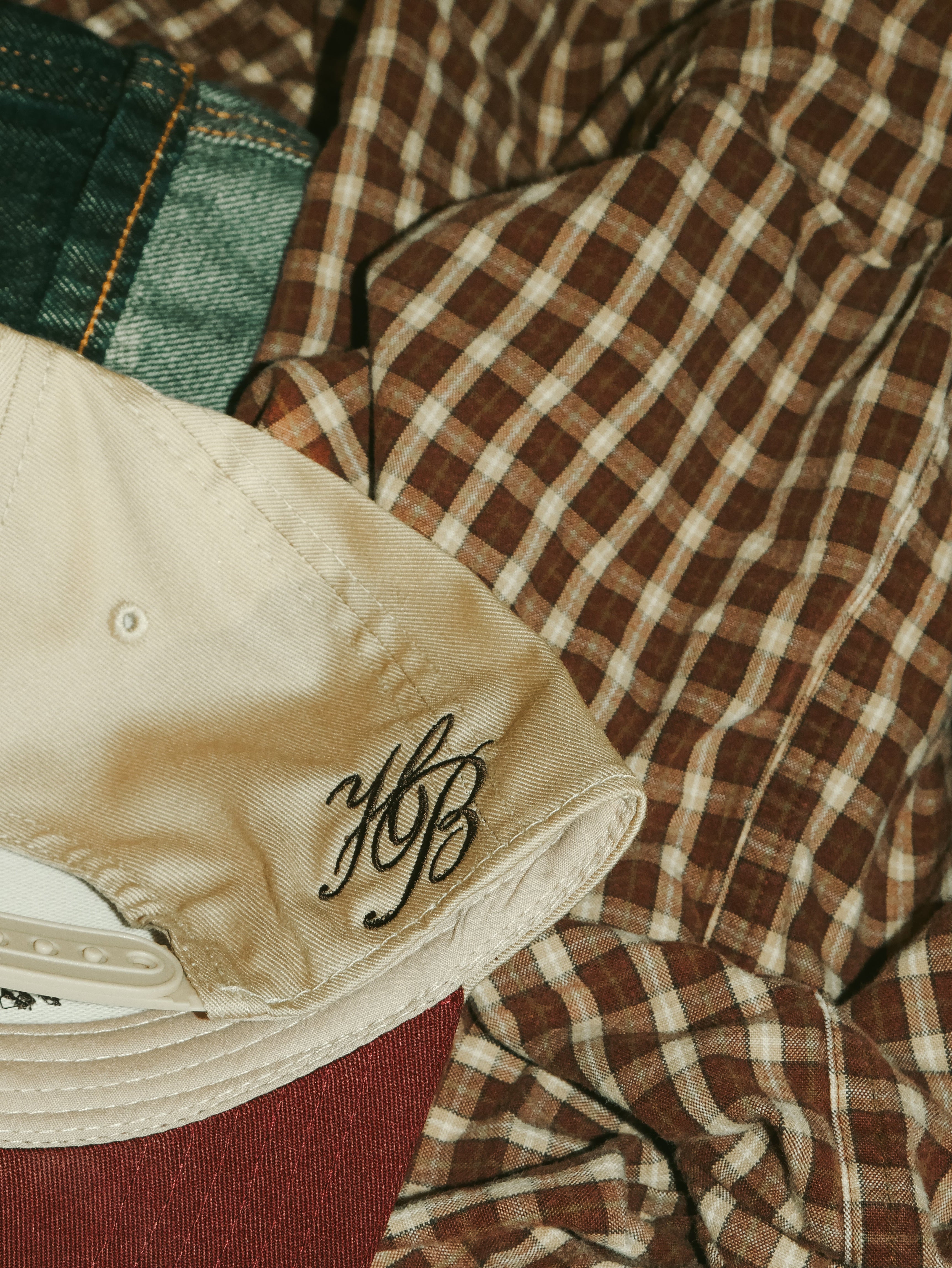 "In God's Hands" Cursive Classic Cap (Burgundy Red)